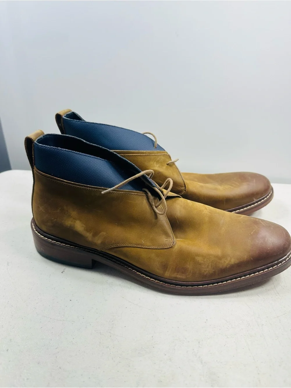 Cole Haan Shoes Men’s 12 M Colton Chukka Brown Leather Blue Boots C11771